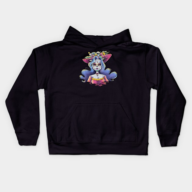 Day Of The Dead La Calavera Catrina Kids Hoodie by Flippin' Sweet Gear